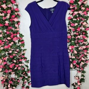 American Living Purple V-Neck Dress Women’s 8 Work Office Business Romantic